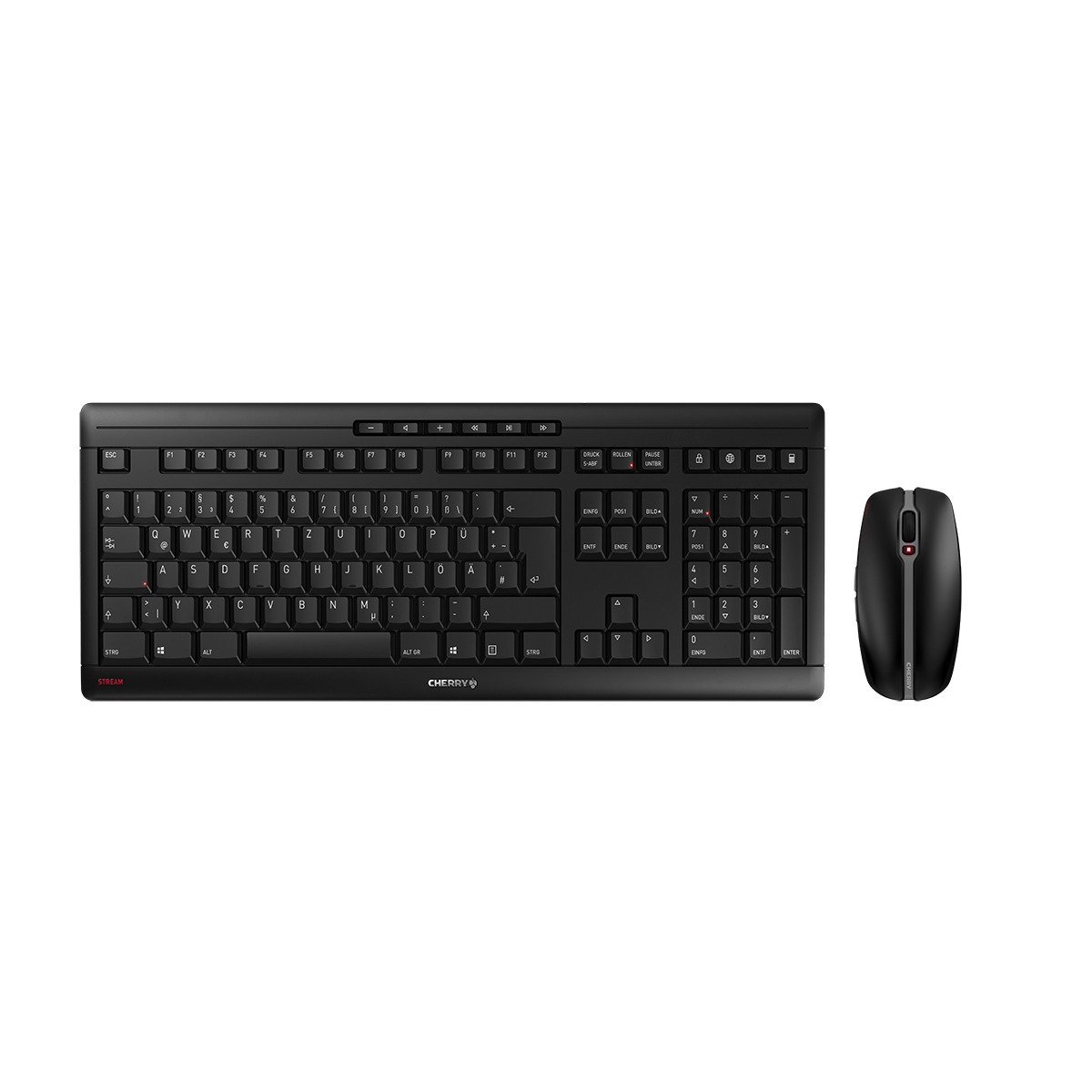 Cherry Stream Desktop Tastatur- und Maus Set schwarz kabellos klaviatūra