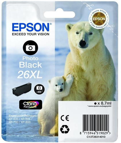 Epson C13T26314022 8.7ml 400 pages black cartridge (C13T26314022) kārtridžs