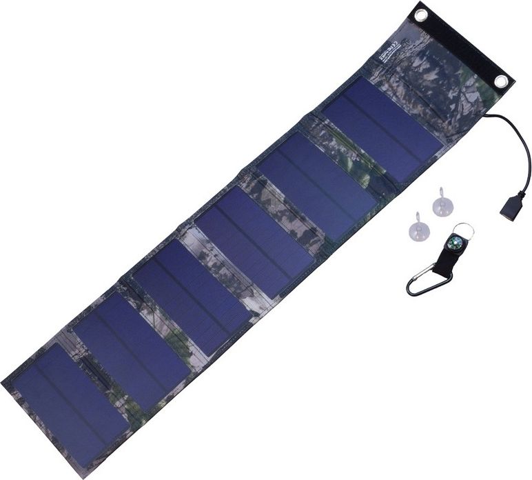 PowerNeed Waterproof Folding Solar Panel 9 W camouflage iekārtas lādētājs