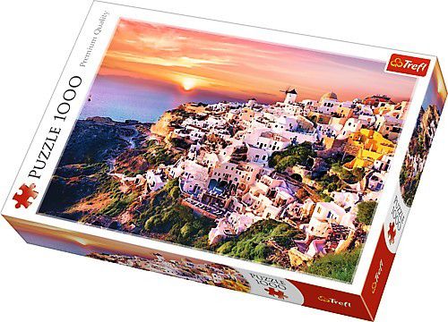 Trefl Puzzle Zachod slonca nad Santorini 1000 el. (10435) GXP-551627 (5900511104356) puzle, puzzle