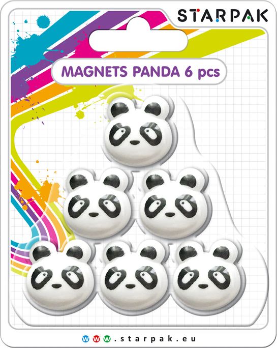 Starpak Magnes Ksztalt Panda Opakowanie 6 Sztuk (24/144 - PANDA MAGN) PANDA MAGN (5902643675865) biroja tehnikas aksesuāri