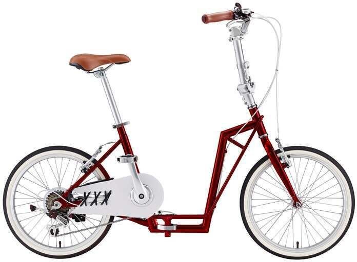The-sliders Skladany rower, hulajnoga 2w1 Lite gustowny i komfortowy, skladany Burgundy Red Sliders Lite Burgundy Red (0590987662310) Pilsētas velosipēds