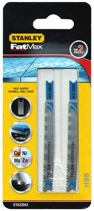 Stanley Brzeszczoty do wyrzynarek typu U HSS91,5x75mm 2szt. do metalu - STA22042 STA22042 (5035048368275) Elektriskais zāģis