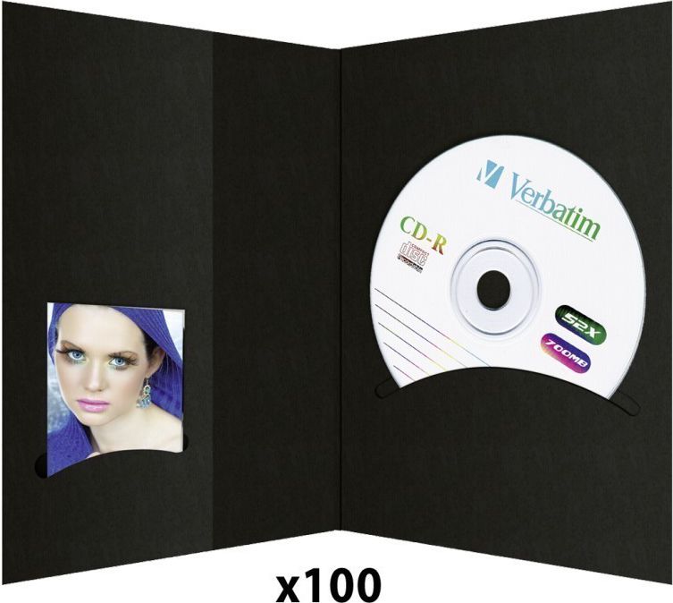 1x100 Daiber Folders with CD archieve, 10x15, black