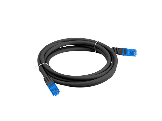 LANBERG Patchcord cat.6A FTP 2m black kabelis, vads