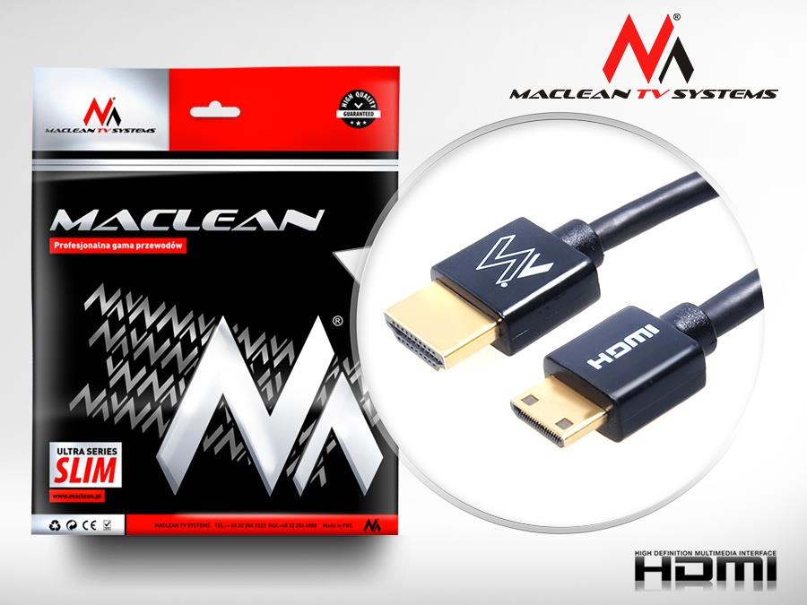 Maclean Cable HDMI-miniHDMI SLIM 0,5m NCTV-710 Maclean kabelis video, audio