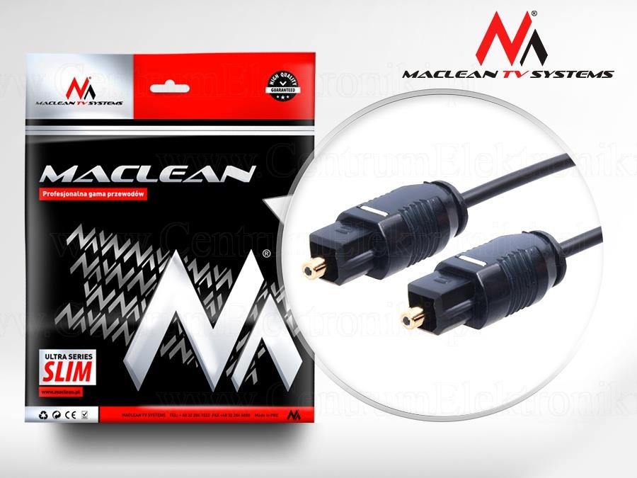 Optical cable Toslink 1m SLIM MCTV-751 Maclean kabelis, vads