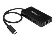 3 Port USB 3.0 Hub mit USB-C und Gigabit Ethernet - inklusive Netzteil (HB30C... datortīklu aksesuārs