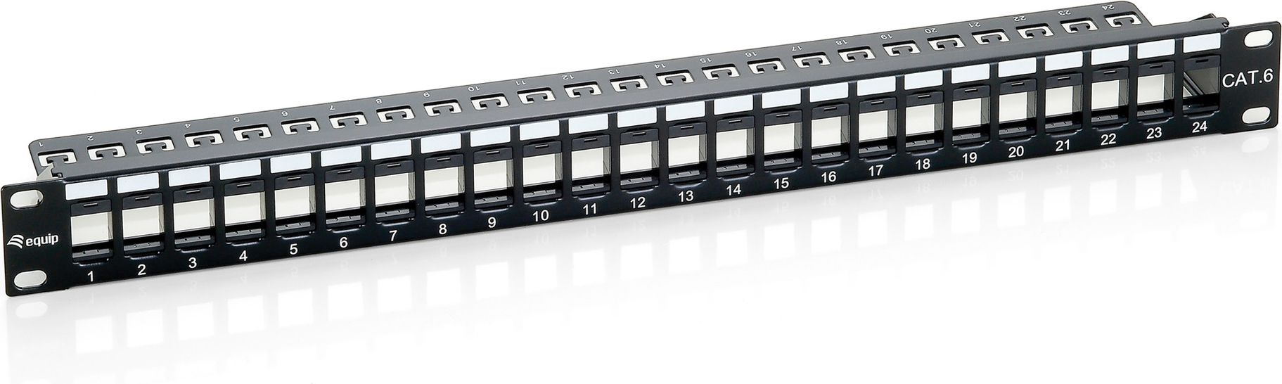 EQUIP Patchpanel Cat6  ungeschirmt 24x Keystone black adapteris