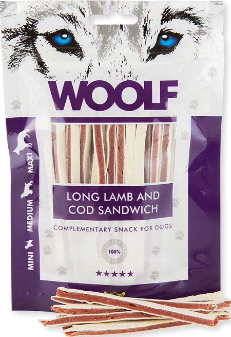 WOOLF  100g SOFT LAMB AND COD SANDWICH LONG VAT008520 (8594178550358)