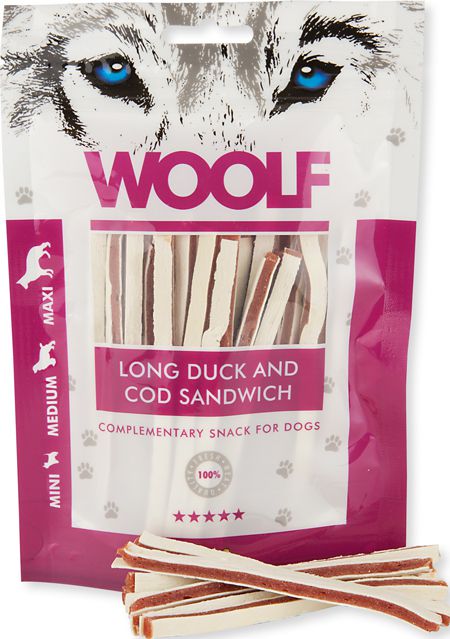 WOOLF  WOOLF 100g LONG DUCK COD SANDWICH VAT008518 (8594178550372)