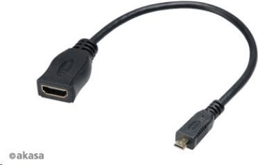 Adapter AV Akasa HDMI Micro - HDMI 0.2m czarny (AK-CBHD09-25BK) AK-CBHD09-25BK (4710614533592)