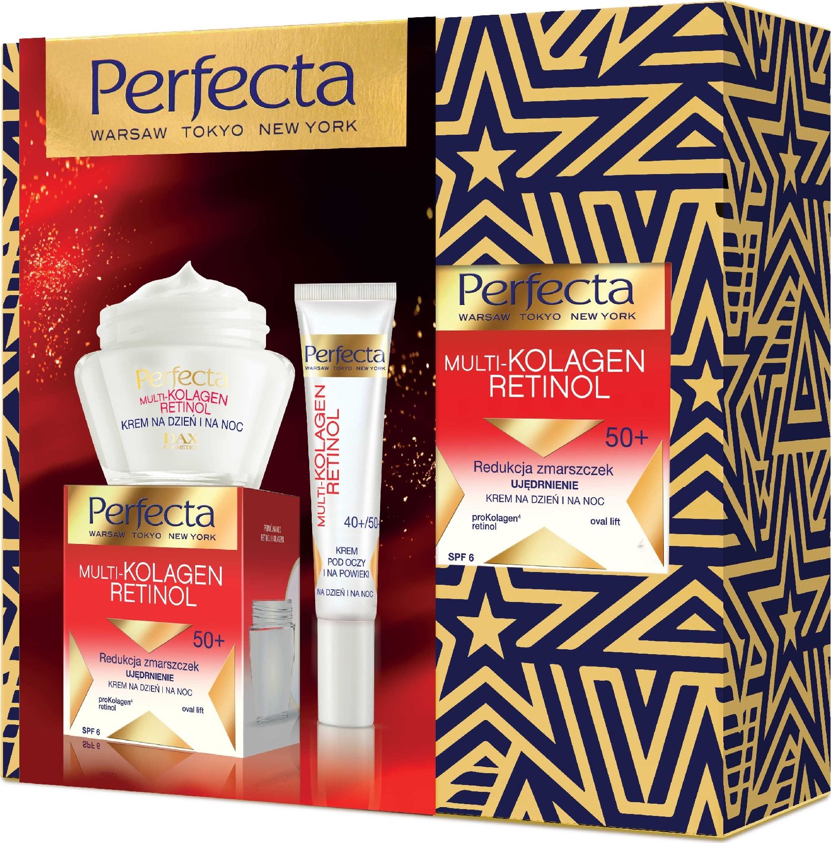 Perfecta Perfecta Zestaw prezentowy Multi-Kolagen Retinol 50+ (krem na dzien i noc 50ml+krem pod oczy 15ml) 077945 (5900525057945)