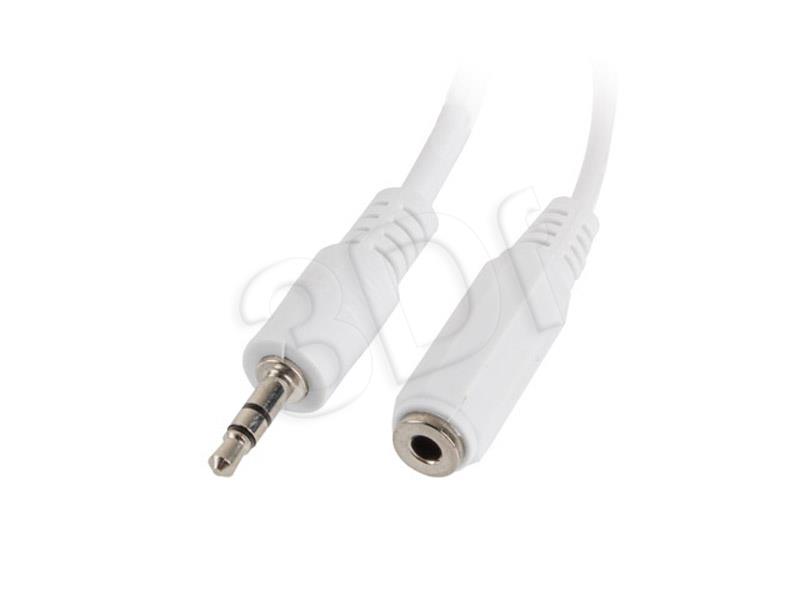 Adapter Jack (M) -> Jack (F)x2 10cm white kabelis, vads