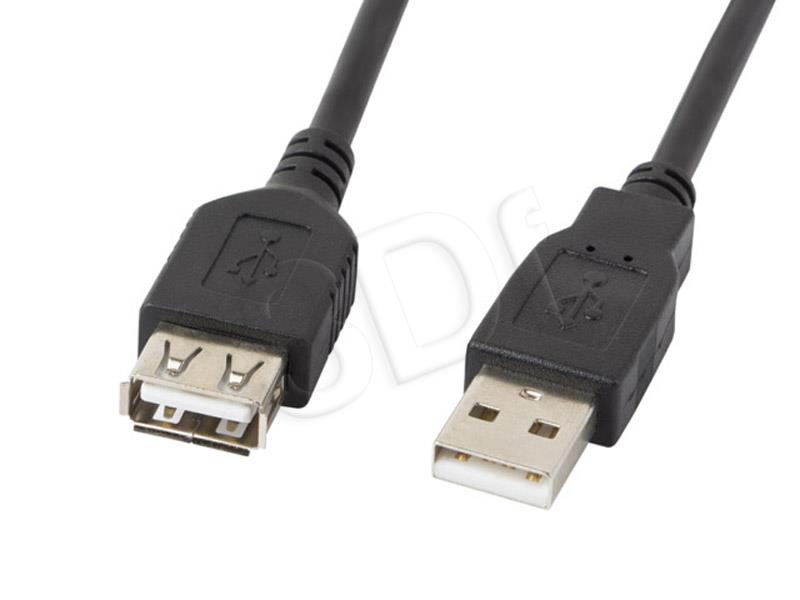 Extension cable USB 2.0 AM-AF black 5M USB kabelis