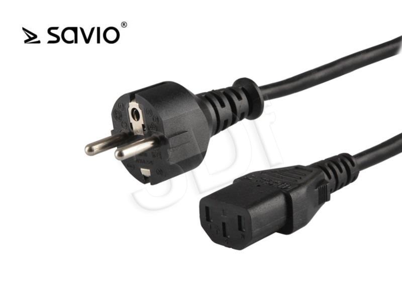 Savio CL-89 ( IEC C13 - C - F Schuko F-M PVC 1 8m black ) Barošanas kabelis