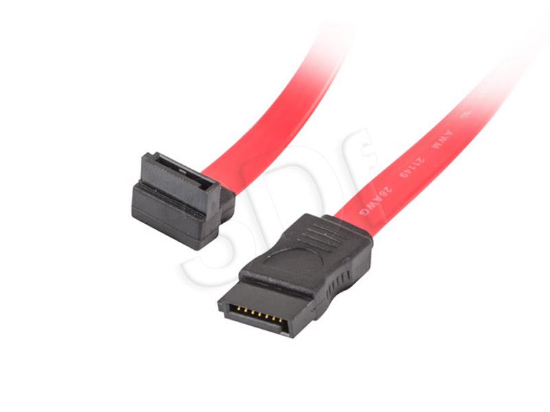 Lanberg CA-SASA-12CU-0050-R SATA cable 0.5 m SATA 7-pin Red angled kabelis datoram