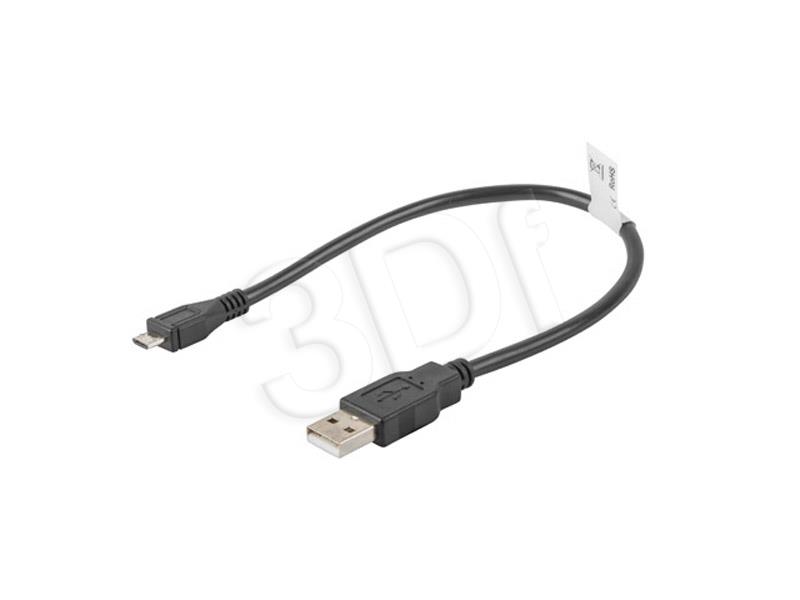 Cable USB 2.0 micro AM-MBM5P 0.3M black USB kabelis