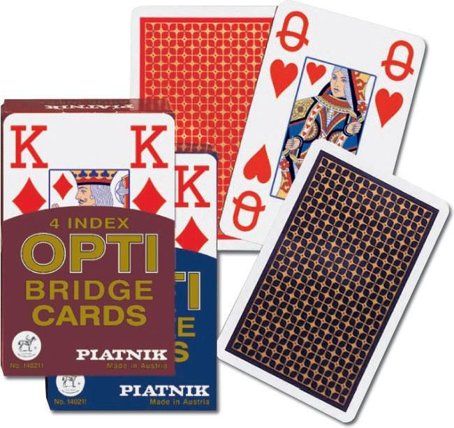 Piatnik Karty brydz - 4 Index OPTI Bridge Cards - (77139) 77139 (9001890140211) galda spēle