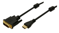 LogiLink HDMI-DVI-Kabel HDMI->DVI-D St/19-pin St 3,00m bk kabelis video, audio