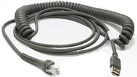 Zebra Cable USB type A coiled, 4.54m Cable code U09 100593, 30-CBA-U09-C15ZAR USB kabelis