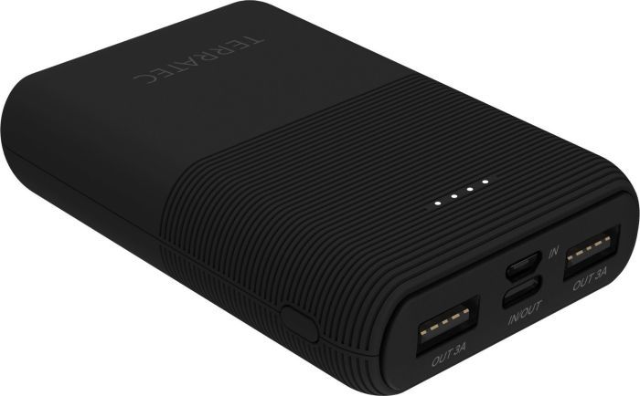 Powerbank TERRATEC P 100 Pocket black 10000mAa USB-C Powerbank, mobilā uzlādes iekārta