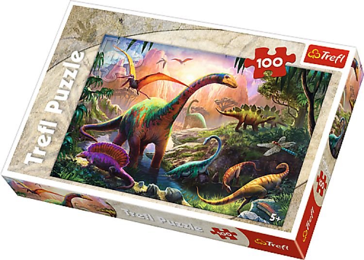 Trefl Puzzle The world of dinosaurs 100 pcs. (16277) puzle, puzzle