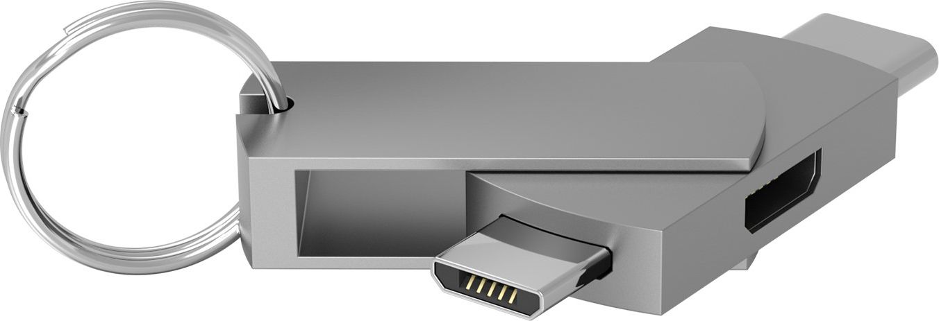 TERRATEC Connect C600 USB-C zu Micro-USB + Micro-USB In Alu adapteris