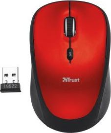 MOUSE USB OPTICAL WRL YVI/RED 19522 TRUST Datora pele