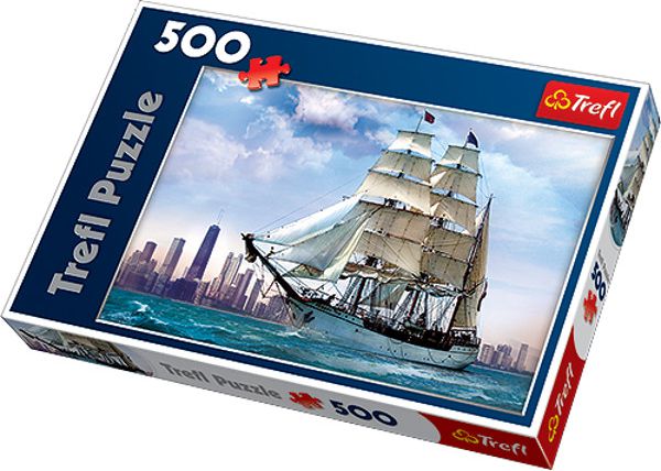 Trefl 500 EL. Zaglowiec Na Tle Chicago (37120) 37120 (5900511371208) puzle, puzzle