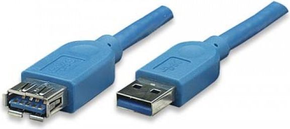 Techly USB3.0 Verlangerungskabel Stecker/Buchse TypA 3m blau USB kabelis