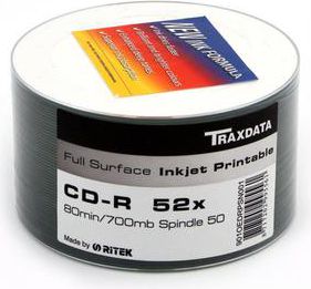 Traxdata CD-R 700 MB 52x 50 sztuk (901CK5VINYLIW) 901CK5VINYLIW (8717202995776) matricas