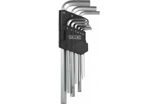 Topex Zestaw kluczy imbusowych hex typ L 1,5-10mm 9szt. (35D956) 35D956 (5902062371201)