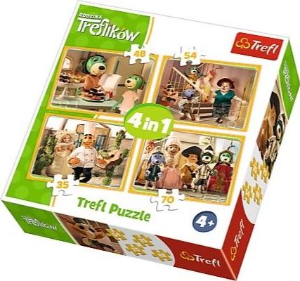 Trefl Puzzle 4w1 Rodzina Treflikow - Przygotowania do balu GXP-672665 (5900511343182) puzle, puzzle