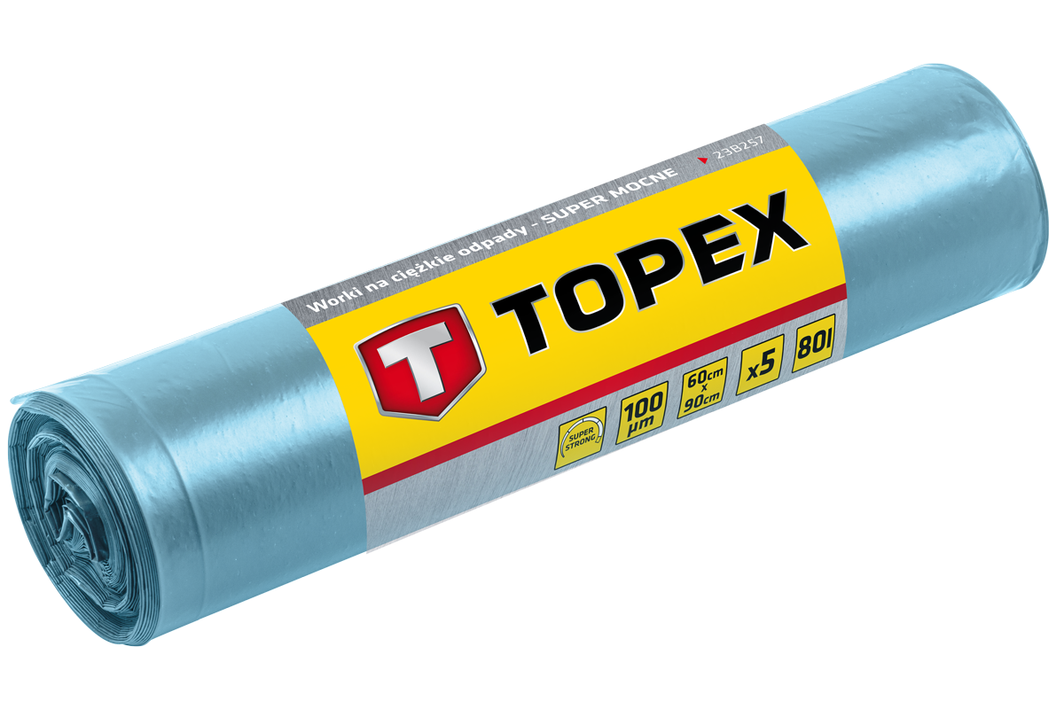 Topex Worki na ciezkie odpady 80L 5szt. (23B257) 23B257 (5902062009005) atkritumu tvertne