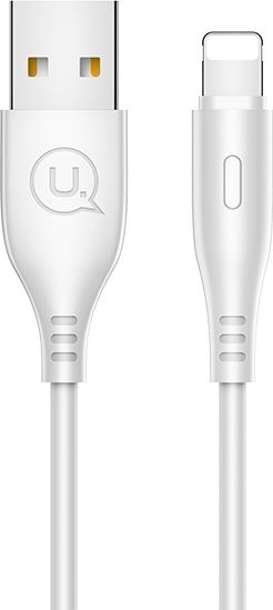 Usams SJ266 Universāls 2A Silikona Apple Lightning (MD818ZM/A) USB Datu un Uzlādes Kabelis 1m Balts aksesuārs mobilajiem telefoniem