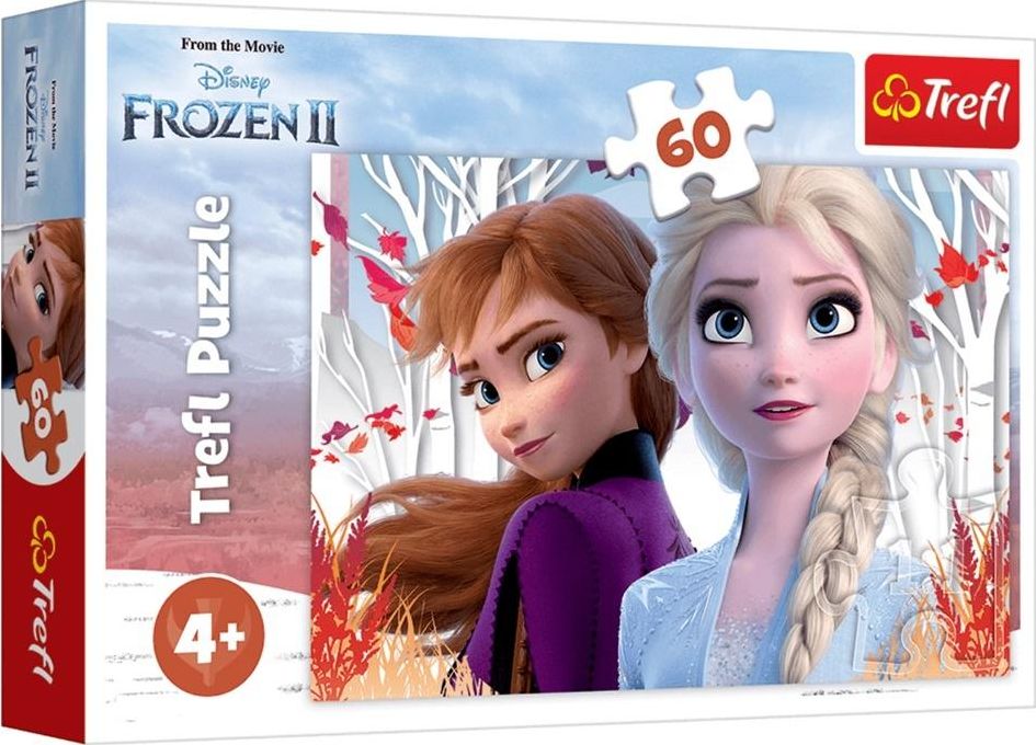 TREFL Puzzle 60 pcs - Frozen 2, Enchanted world of Anna and Elsa puzle, puzzle