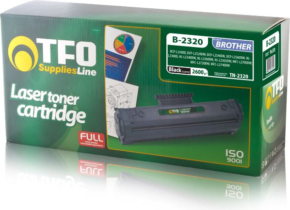 TFO Brother TN-2320  Lāzedrukas kasete priekš DCP-L2500D MFC-L2700DN 2.6K Lapas HQ Premium Analogs toneris