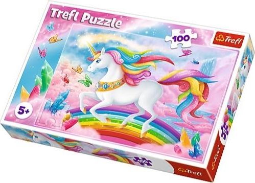 Trefl Puzzle 100 Krzysztalowy swiat Jednorozcow 325814 (5900511163643) puzle, puzzle