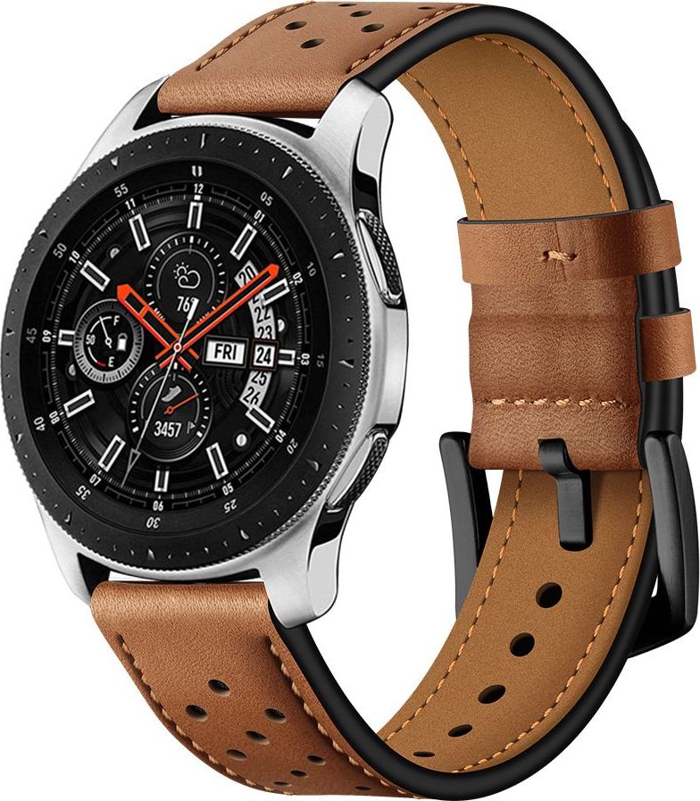 Tech-Protect skorzany pasek do Samsung Galaxy Watch 46mm Brazowy 99123277 (5906735412512)