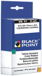 Ribbon Black Point KBPGR51CZCZ | Red-black | 51-13mm*6m