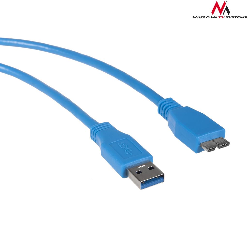 Maclean MCTV-587 Cable USB 3.0 AM microBM cable Plug-in connector 1,5m kabelis, vads