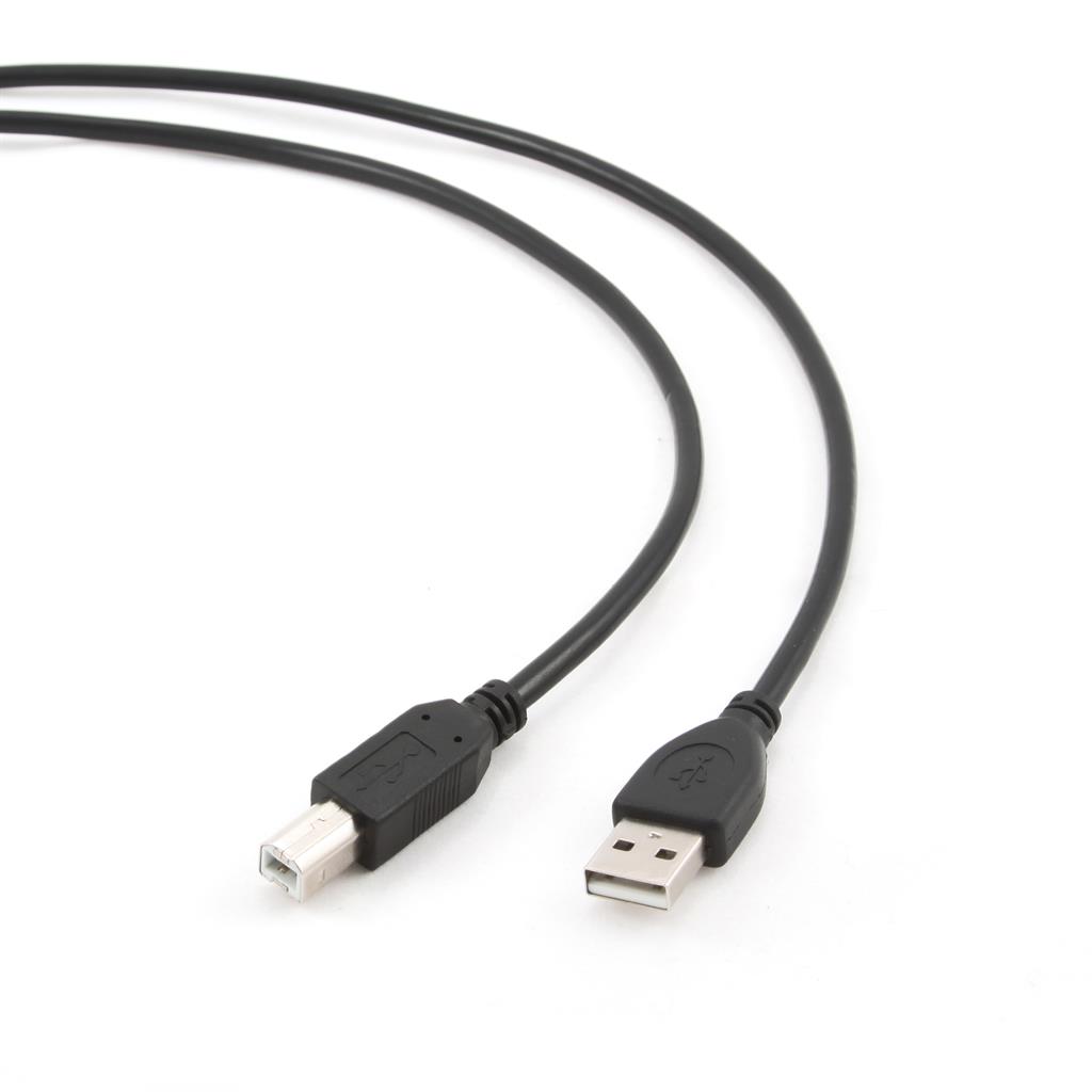 USB Cable 2.0 AM-BM 1m/black USB kabelis