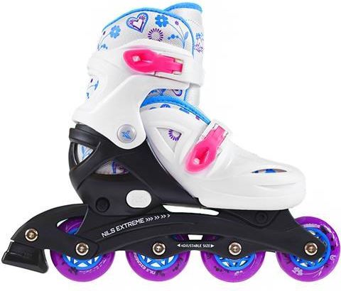 Inline skates Nils Extreme NA0321 recreational adjustable white size 36-40 Skrituļslidas