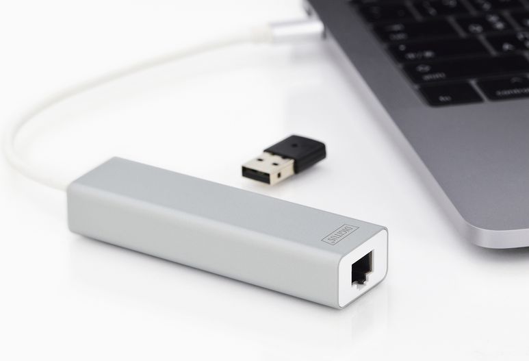 DIGITUS USB Type C 3.0 Hub with Gigabit Ethernet USB centrmezgli