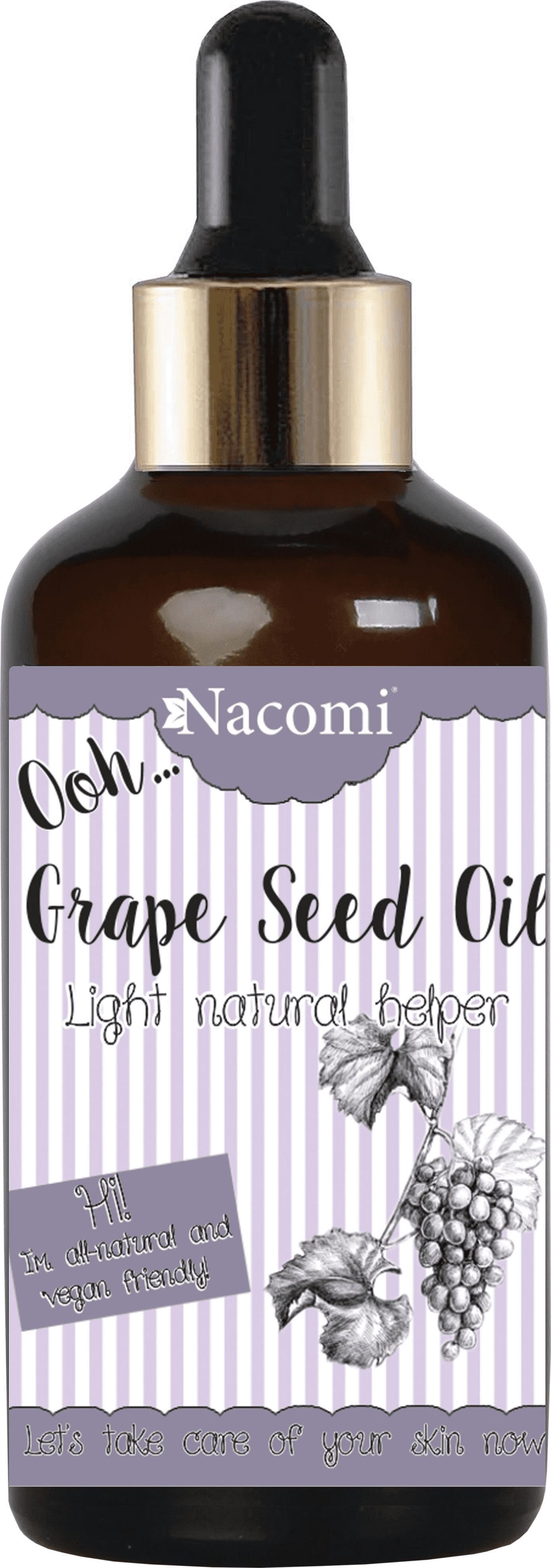 Nacomi Olej do ciala Grape Seed Oil z pipeta 50ml 5902539701463 (5902539701463) kosmētika ķermenim