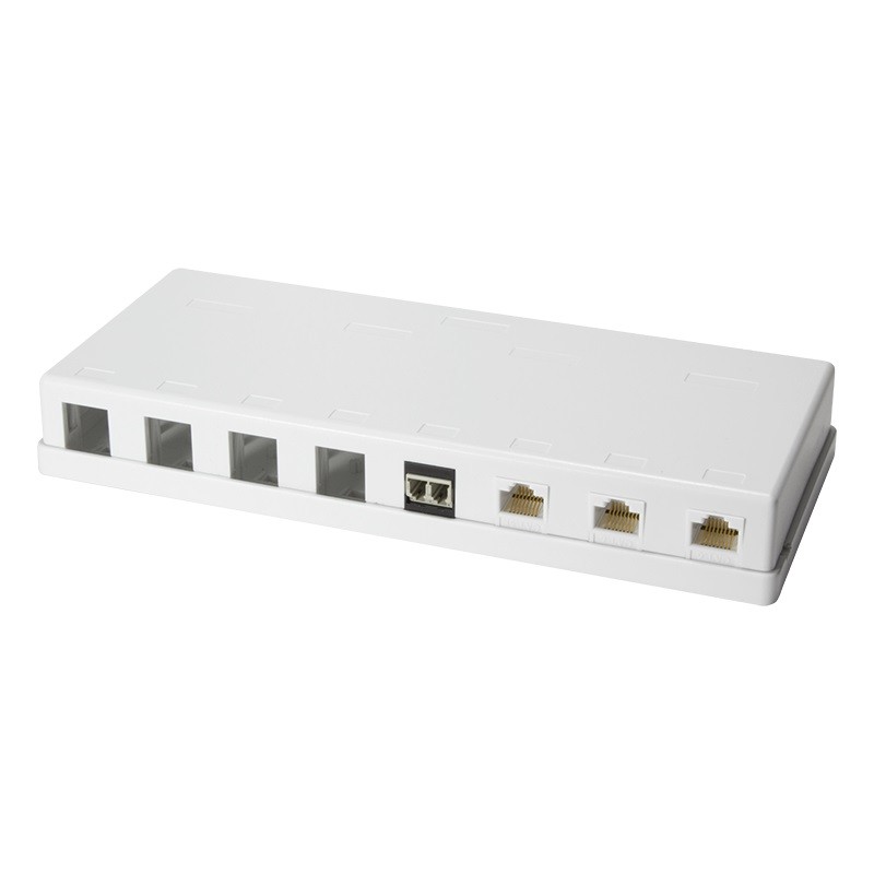 LOGILINK- Keystone Surface Mount Box 8 port UTP, white, blank adapteris