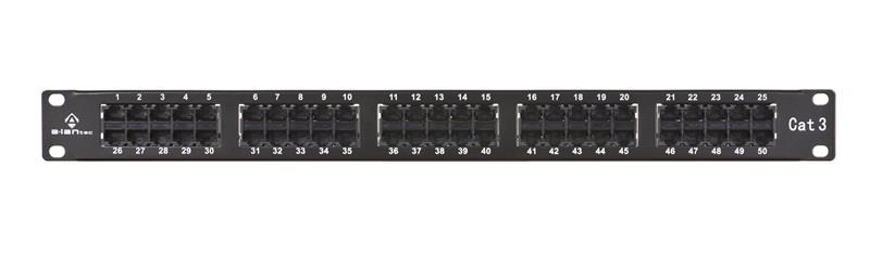 A-LAN Patchpanel tele   50xRJ45 kat 3 1U Serveru aksesuāri