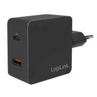 LogiLink USB wall charger power adapter - USB, USB-C - 18 Watt adapteris