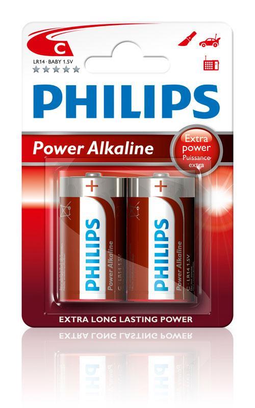 Batteries Power Alkaline C 2pcs blister Baterija